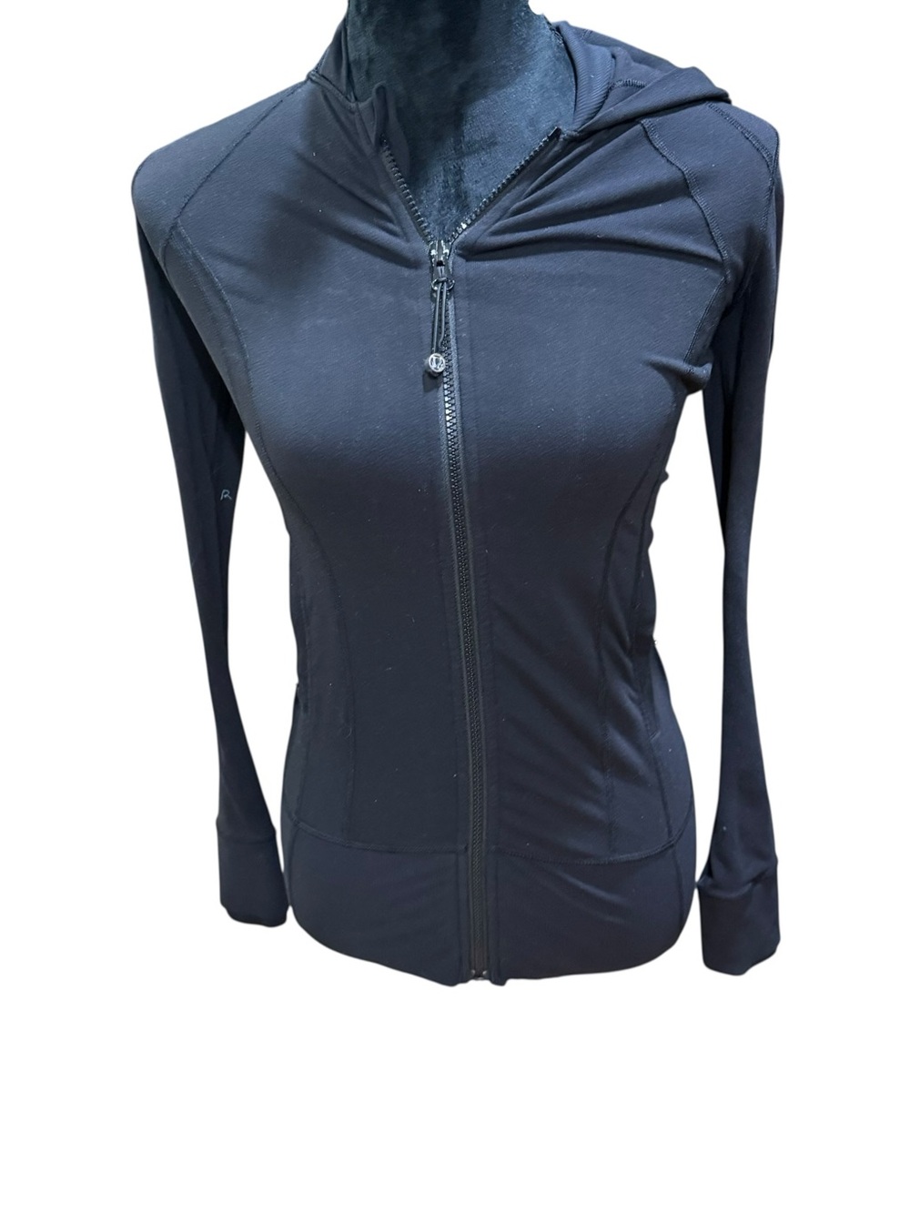 LULULEMON Jacket Womens 2 Daily Practice Midlayer Hooded Yoga Full Zip Black